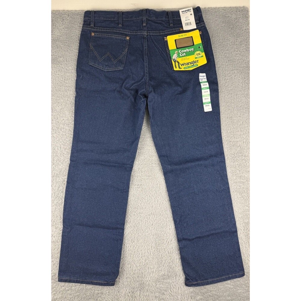 Wrangler 936 Cowboy Cut Slim Fit Blue Denim Jeans Men's Size 36x30 936PWD